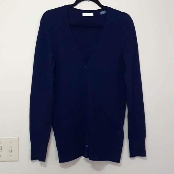 EQUIPMENT FEMME Blended Wool Cashmere  Oxford Blue Sweater - Picture 3 of 7
